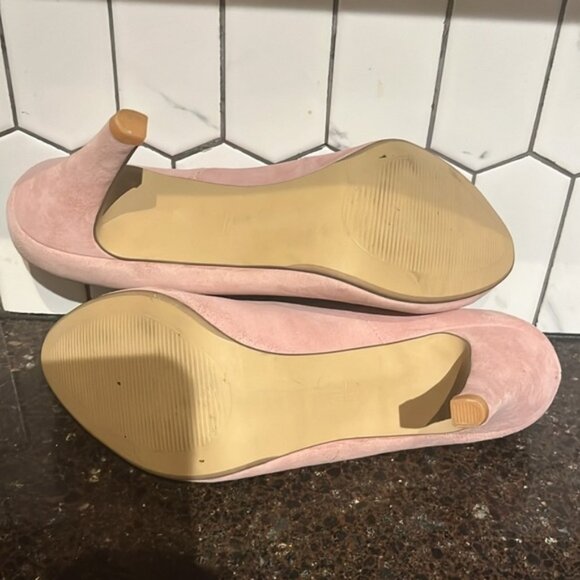 Next Leather faux suede size 6.5 pastel pink high heelspointed toe - Picture 7 of 7